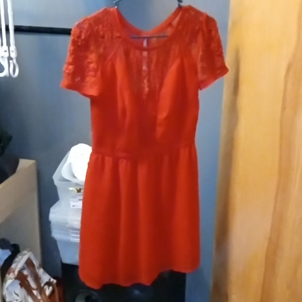 Sheer Red Date Dress